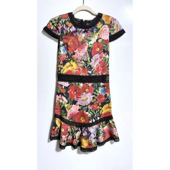 Alice Olivia Rapunzel dress in blooming garden Size 4 $350 Floral Lace - Picture 2 of 9